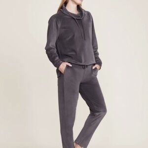 Set: Barefoot Dreams Luxe Chic Funnel Neck Pullover and Skinny Pant with Zippers